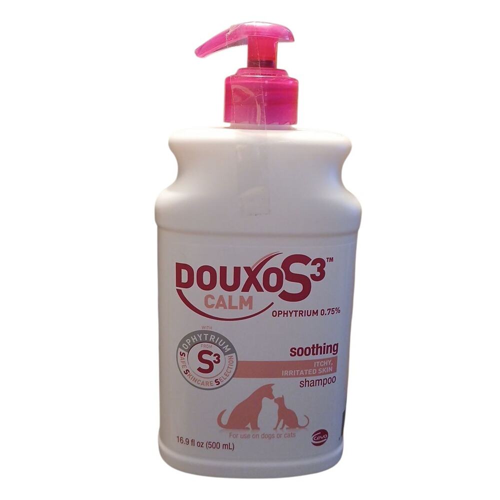 DOUXO S3 Calm Soothing Itchy Skin Shampoo Dogs Cats 16.9oz Pink Bottle Ophytrium